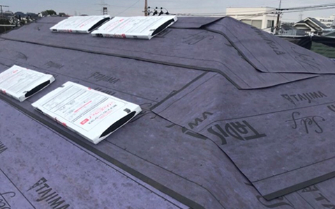 屋根、棟板金貫板交換工事