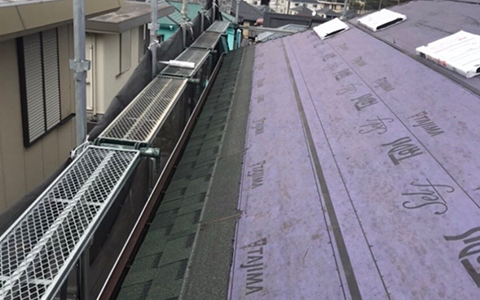 屋根、棟板金貫板交換工事